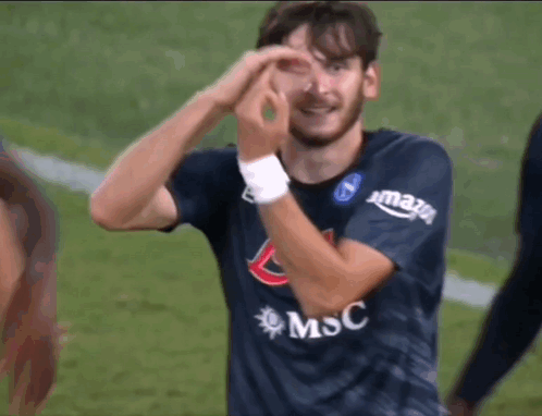 A Soccer Player Wearing A Shirt That Says Msc On The Front GIF