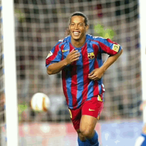 A Soccer Player Wearing A Striped Shirt With The Number 3 On It GIF