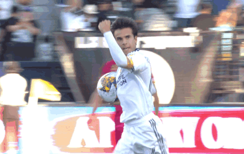 A Soccer Player Wearing A White Jersey That Says Life Foundation GIF