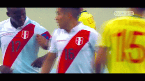 A Soccer Player Wearing A White Jersey With Red Stripes And The Number 16 On It GIF