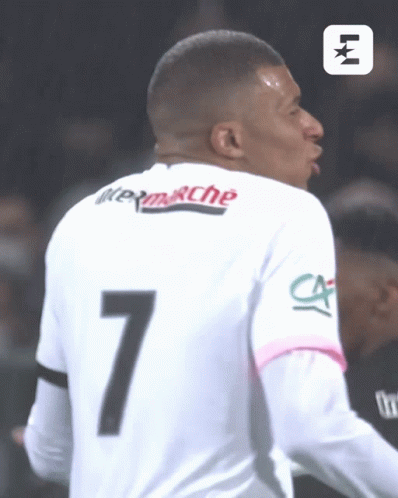 A Soccer Player Wearing A White Jersey With The Number 7 On It GIF