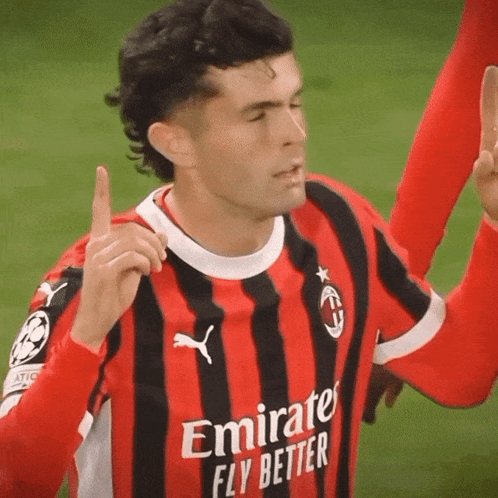 A Soccer Player Wearing An Emirates Fly Better Shirt GIF