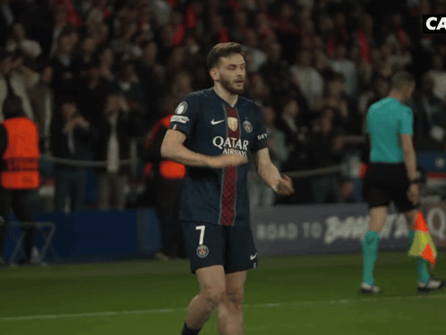 A Soccer Player Wears A Qatar Airways Shirt GIF