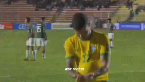 A Soccer Player With The Name Bruno Guimaraes On The Front Of His Jersey GIF