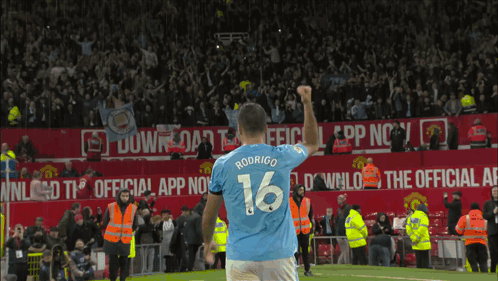 A Soccer Player With The Name Rodrigo On The Back Of His Shirt GIF
