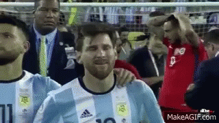 A Soccer Player With The Number 10 On His Shirt Is Crying . GIF
