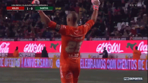 A Soccer Player With The Number 27 On His Back Celebrates A Goal GIF
