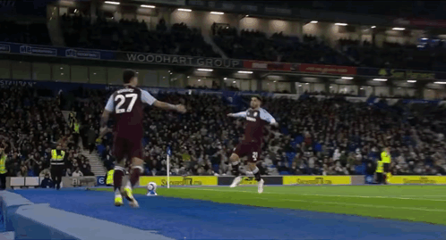 A Soccer Player With The Number 27 On His Shirt Is Running On The Field GIF