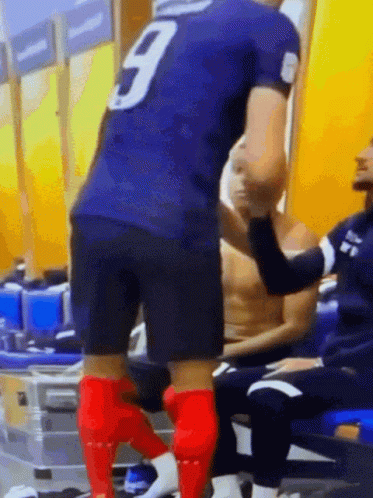 A Soccer Player With The Number 9 On The Back Of His Shirt GIF