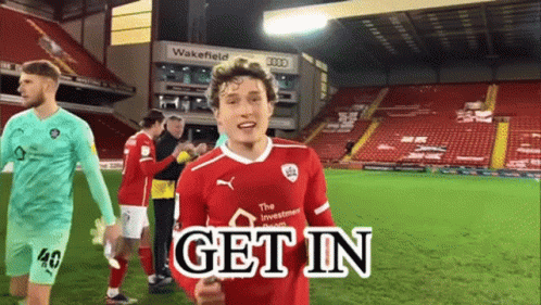 a soccer player with the word get in written on his jersey