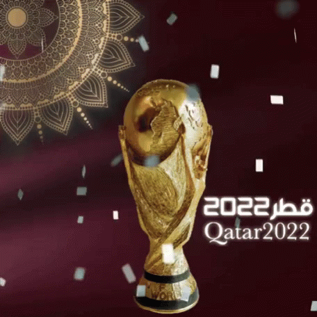 A Soccer Trophy With The Year 2022 On It GIF