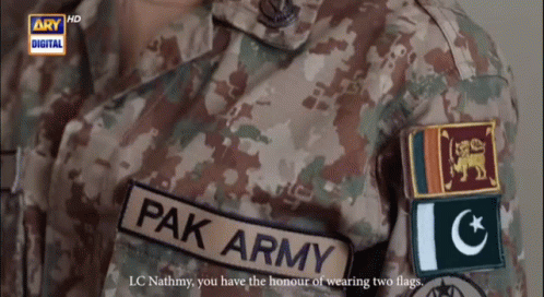 A Soldier With The Name Pak Army On His Sleeve GIF