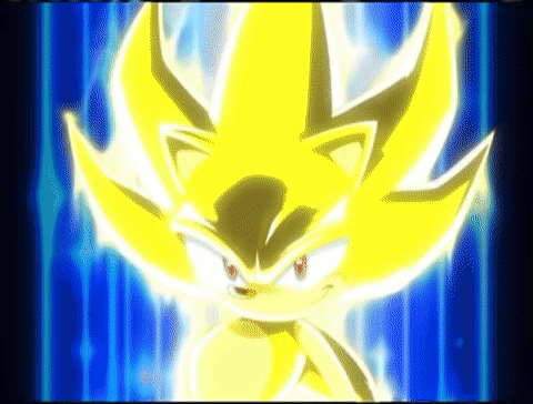 A Sonic The Hedgehog Is Glowing Brightly In The Dark GIF