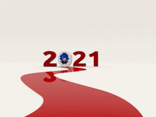 A Sonic The Hedgehog Is On A Red Carpet In The Year 2021 GIF