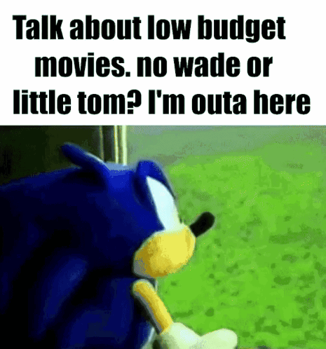 A Sonic The Hedgehog Stuffed Animal Is Talking About Low Budget Movies , No Wade Or Little Tom . GIF