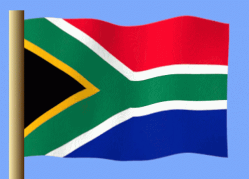 A South African Flag Is Flying In The Wind GIF