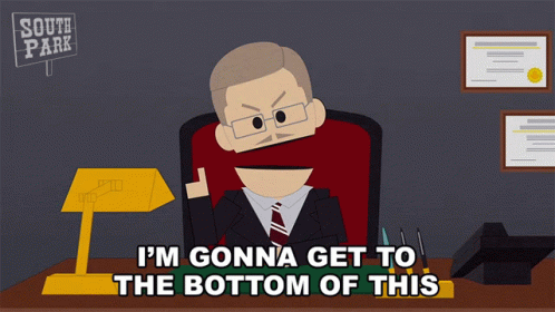 A South Park Cartoon Of A Man Sitting At A Desk GIF