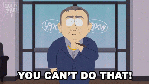 South Park Man Smoking Cigar Says You Can't Do That GIF