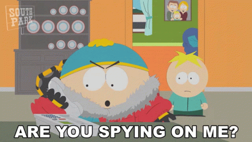 a south park cartoon shows a man talking on a phone