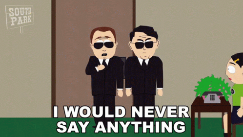 A South Park Cartoon Shows Two Men In Suits And Sunglasses GIF