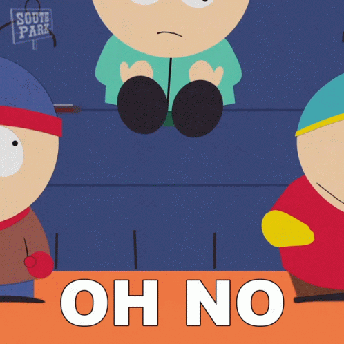 South Park Character Saying Oh No GIF