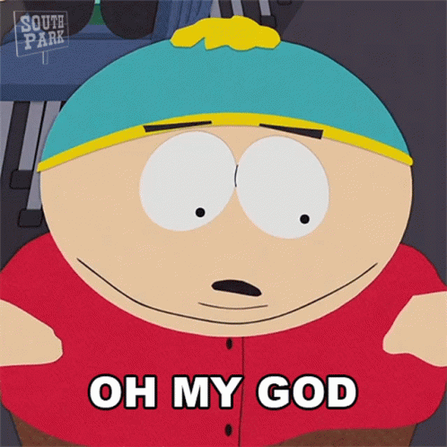 A South Park Character Says Oh My God In A Cartoon GIF