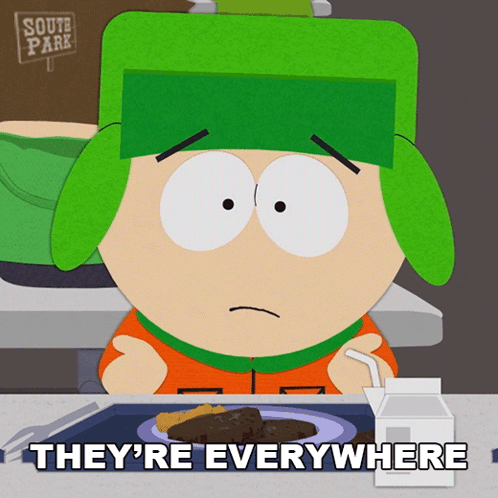 A South Park Character Says They 'Re Everywhere While Eating GIF
