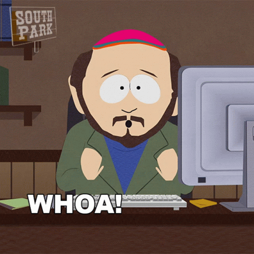 A South Park Character Sitting In Front Of A Computer GIF