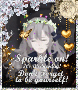 Wednesday Greeting Card With Girl And Sparkles GIF