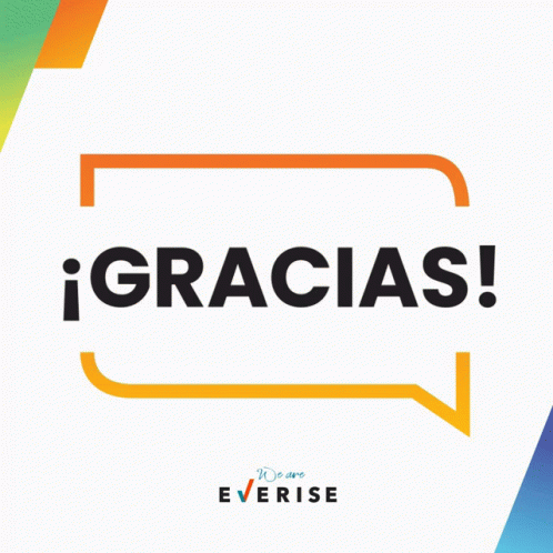 A Speech Bubble That Says Gracias In Black Letters GIF