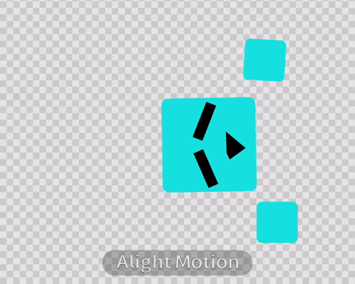 A Speech Bubble That Says Hello On It Is Surrounded By Blue Squares GIF