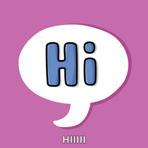 A Speech Bubble With The Word Hi Written Inside GIF