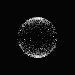 A Sphere Made Of Small White Dots On A Black Background . GIF