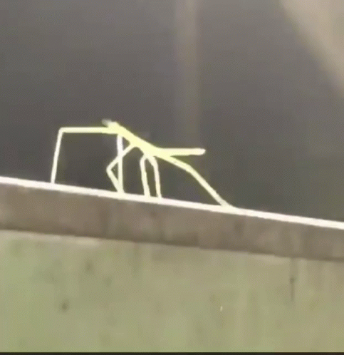A Spider Is Crawling On A Metal Railing In A Dark Room GIF