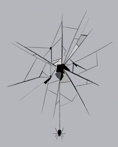 A Spider Is Hanging From A Broken Glass With The Google Logo On It GIF