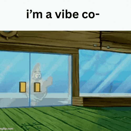 A Spongebob Cartoon With The Words I 'M A Vibe Co GIF