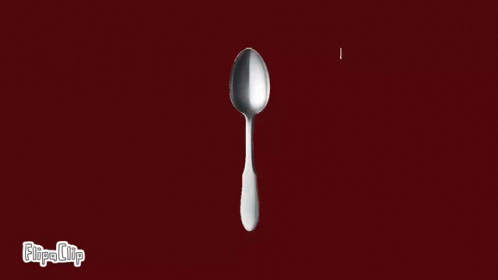 A Spoon On A Red Background With The Words " Coming Spoon " GIF