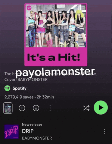 A Spotify Playlist Titled It 'S A Hit By Baby Monster GIF
