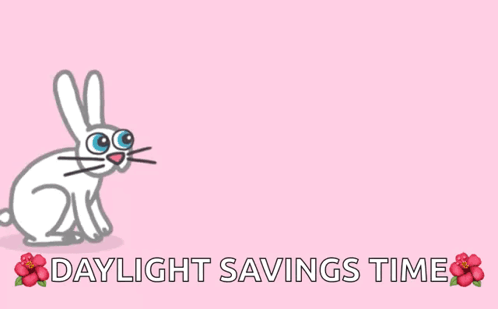 A Spring Forward Daylight Savings Time Advertisement With A Rabbit GIF