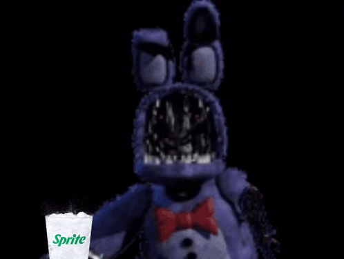 A Sprite Glass With Ice In Front Of A Purple Stuffed Animal GIF