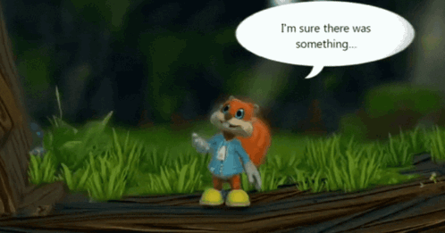 A Squirrel With A Speech Bubble That Says " I 'M Sure There Was Something " GIF