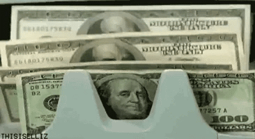 A Stack Of 100 Dollar Bills Is Being Counted By A Machine GIF