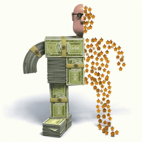 A Stack Of 20 Dollar Bills Are Stacked On Top Of A Stack Of 10 Dollar Bills GIF