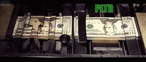 A Stack Of 20 Dollar Bills Is Being Counted By A Machine With The Words Pltr Above It GIF