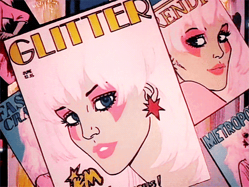 A Stack Of Magazines Including One Called Glitter GIF