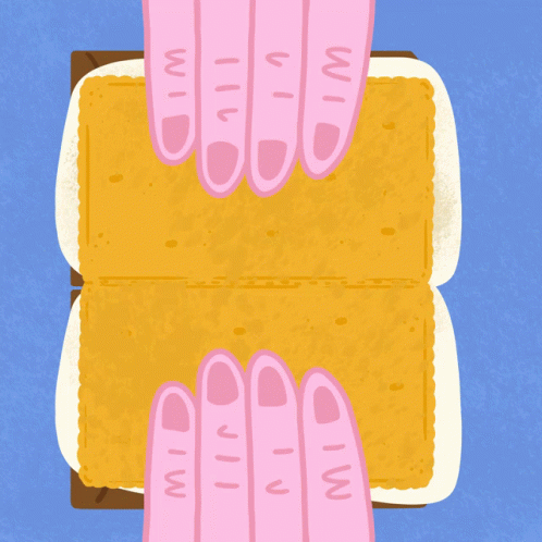 A Stack Of S'mores With The Words Happy S'mores Day On Them GIF