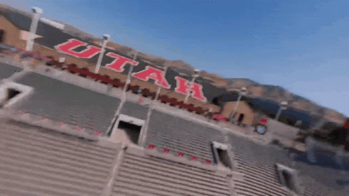 A Stadium With A Banner That Says Utah GIF