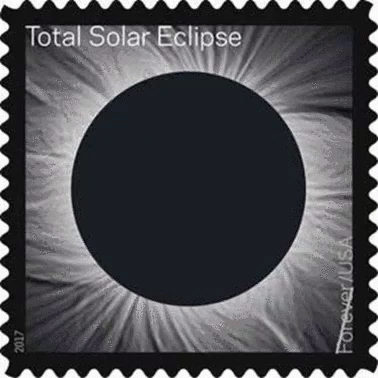 A Stamp With A Picture Of The Total Solar Eclipse . GIF