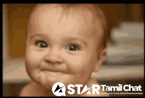 A Star Tamil Chat Advertisement With A Baby Smiling GIF
