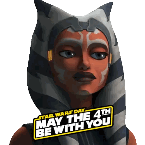 a star wars day sticker with ahsoka tano and the words may the 4th be with you